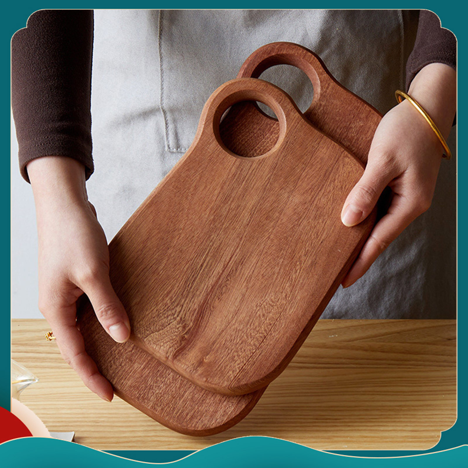 Cornhole Board Set - Oyma Ahşap Kesme Tahtası Meyve Su