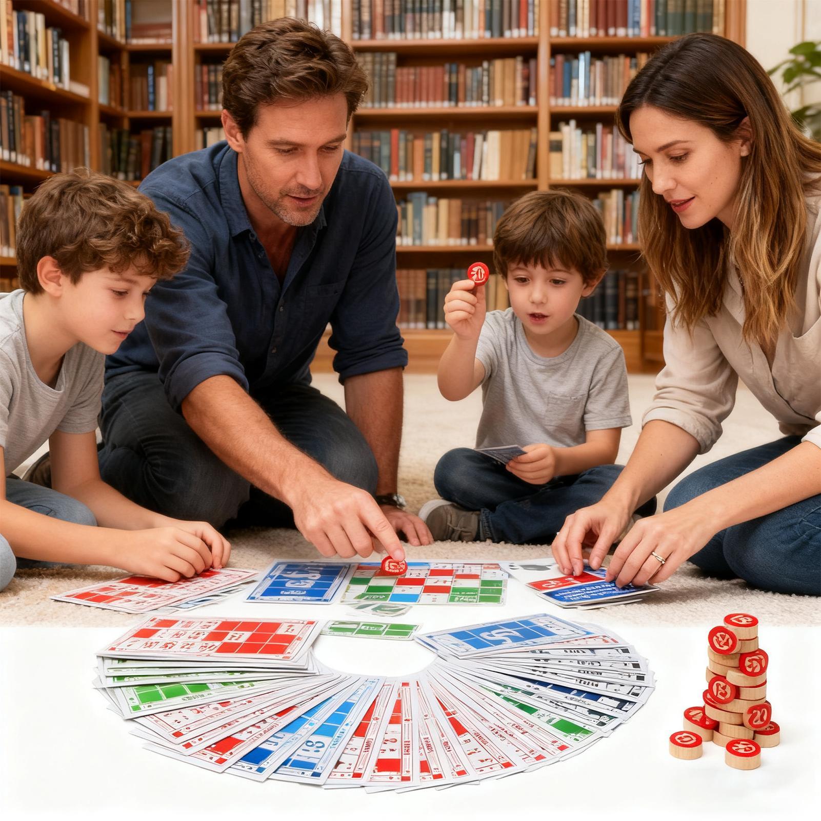 Party Games Large Groups - Bingo Seti Komik Vintage Ahşap Oyuncaklar