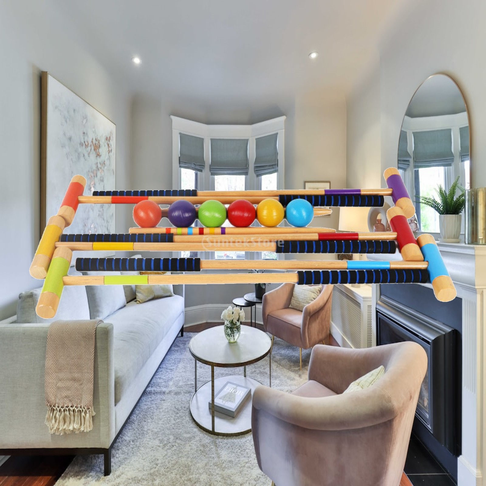 Croquet Set Lawn - 6 adet altı oyunculu kroket seti