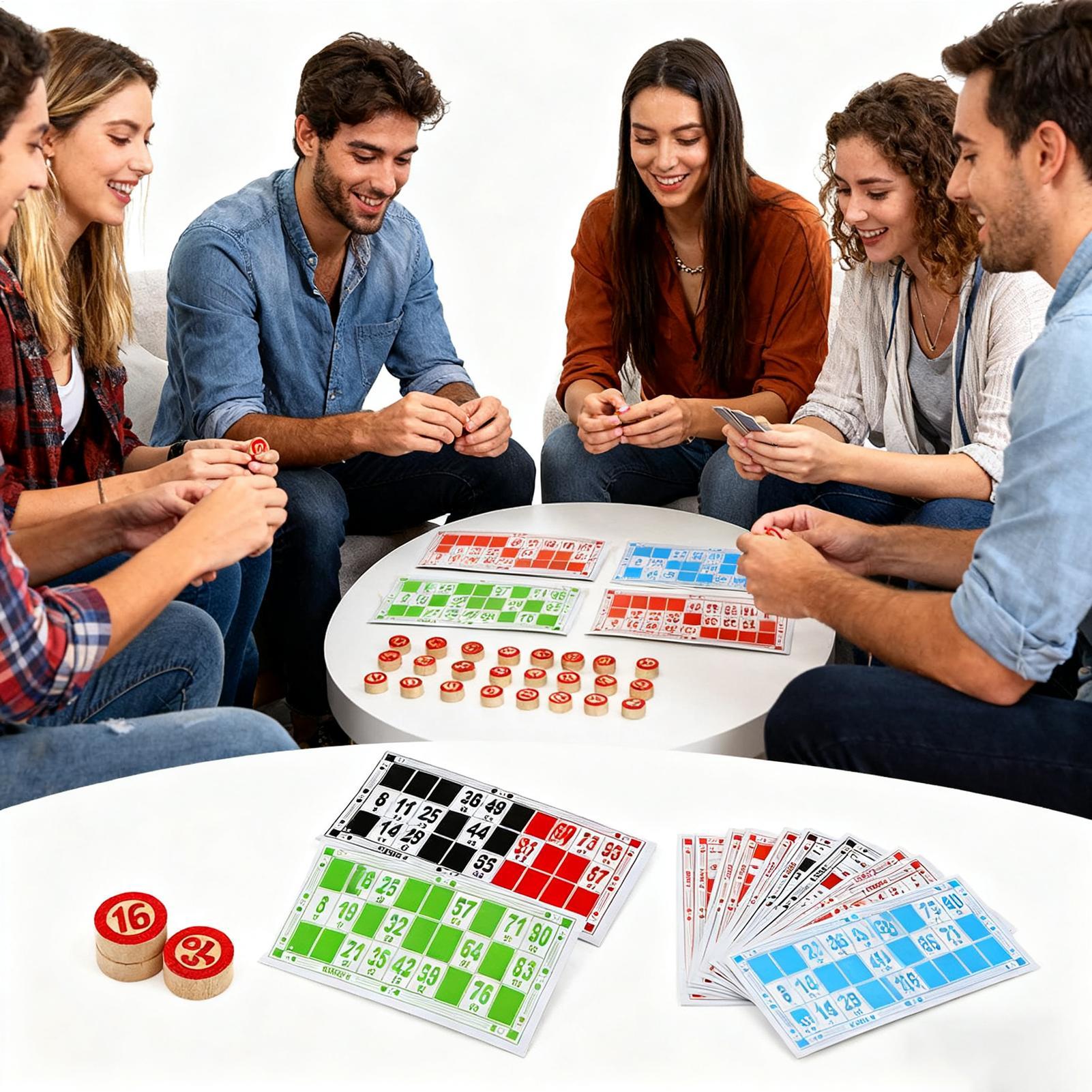 Party Games Large Groups - Bingo Kart Oyunu Vintage Ahşap İnteraktif