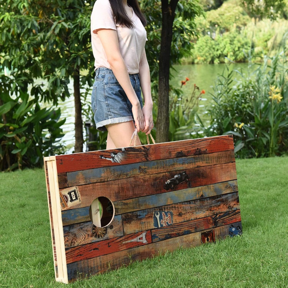 Masif Ahşap Vintage Tarzı Corn - Cornhole Board Set incelemesi ve fiyatı